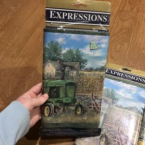 Expressions John Deere Tractor Farm Barn Corn Field Wallpaper Border 9.5" W